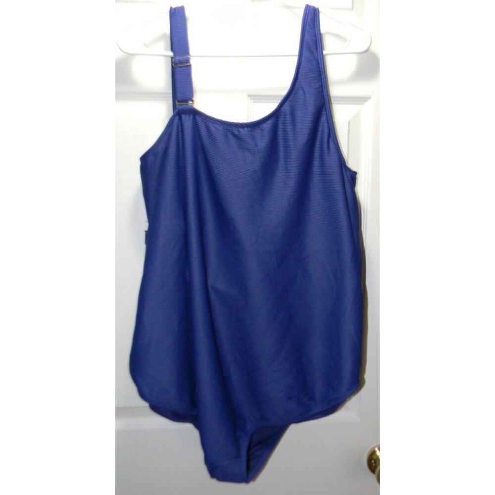 Rachel Roy Swimsuits 1 Piece Womens 4X Plus Removable Strap Blue Admiral NWT
